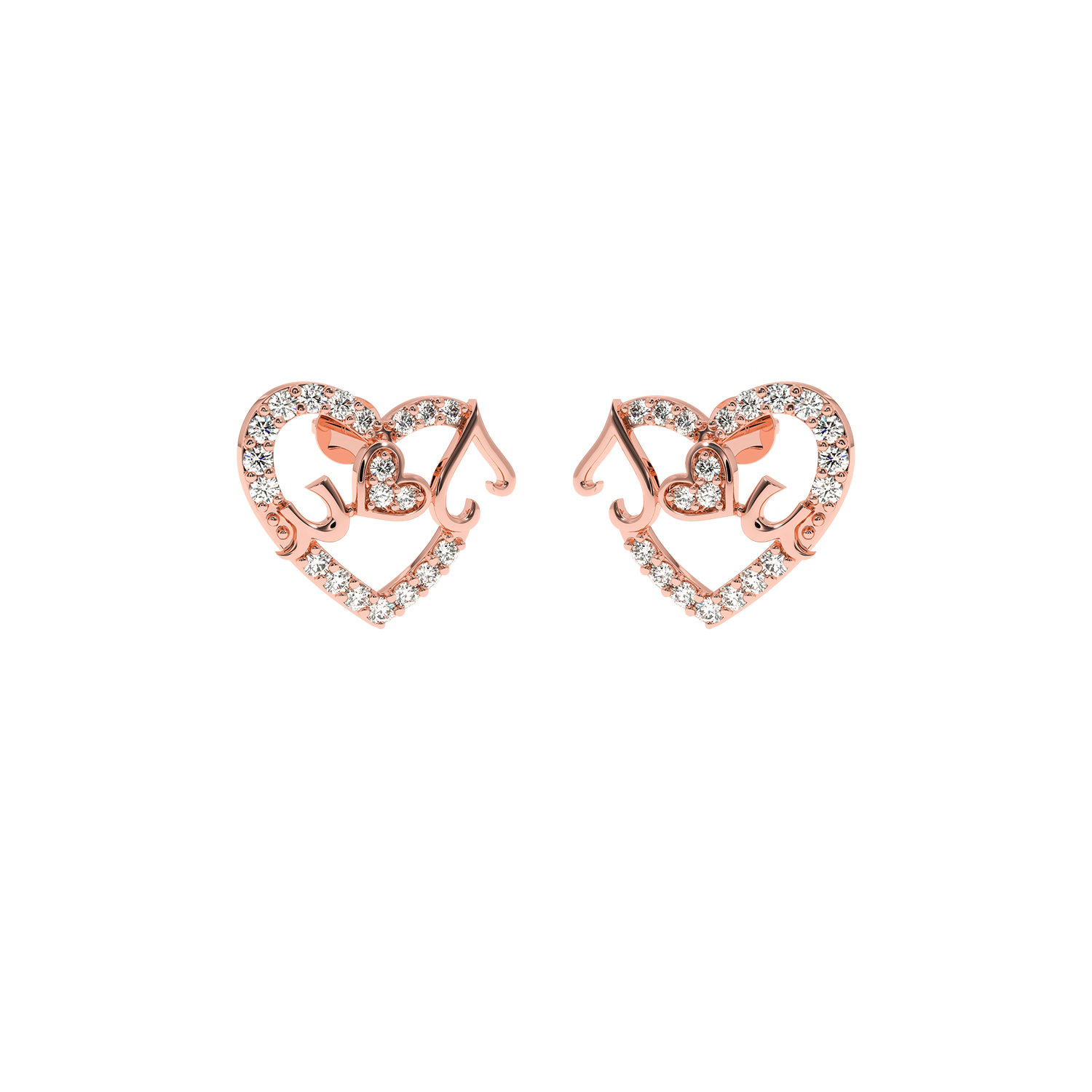 0.39 CT Musical Heart Lab Diamond Earrings | Elegant Gift